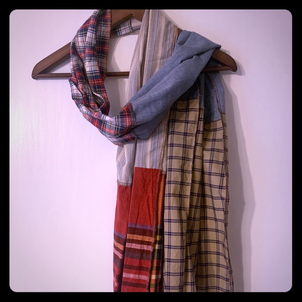 Patchwork plaid scarf